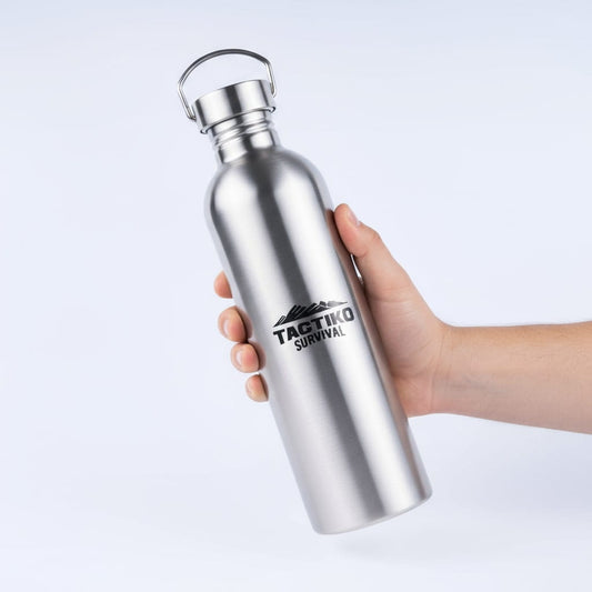 1500ml black stainless steel bottle handheld