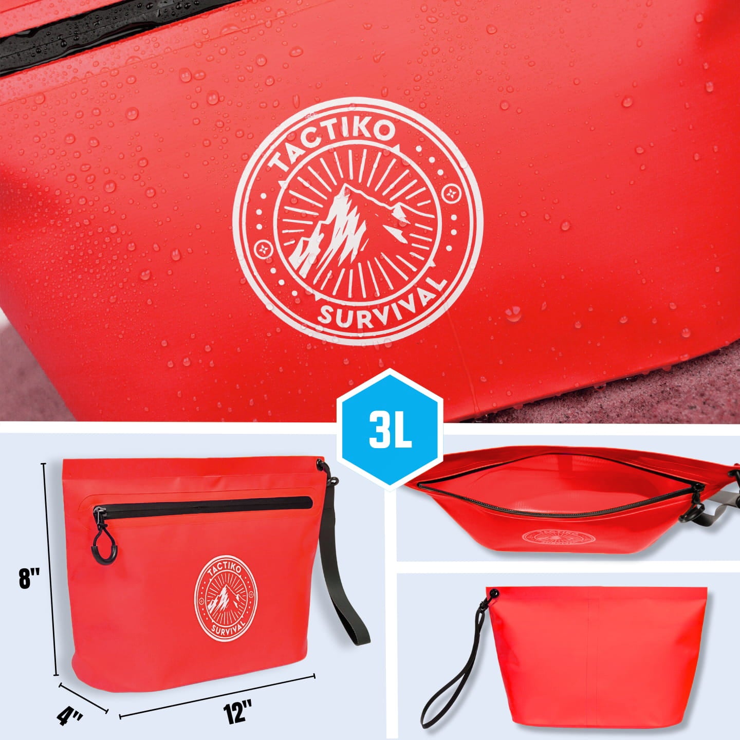 3L Splash-Resistant Gear Pouch (Fierce Red)