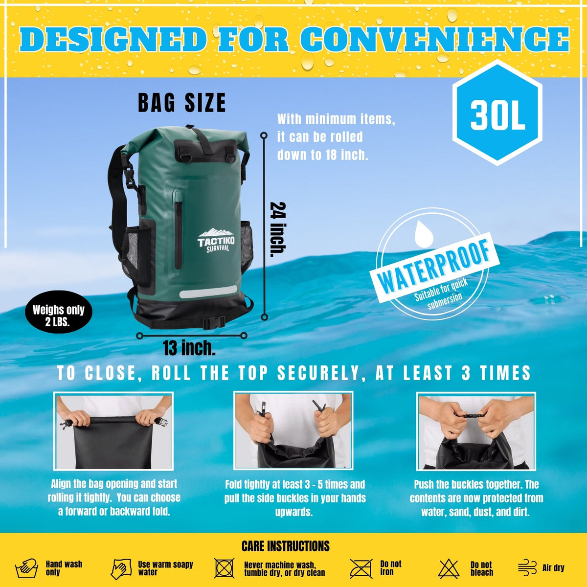 35L Waterproof Tactical Backpack (Forest Green)