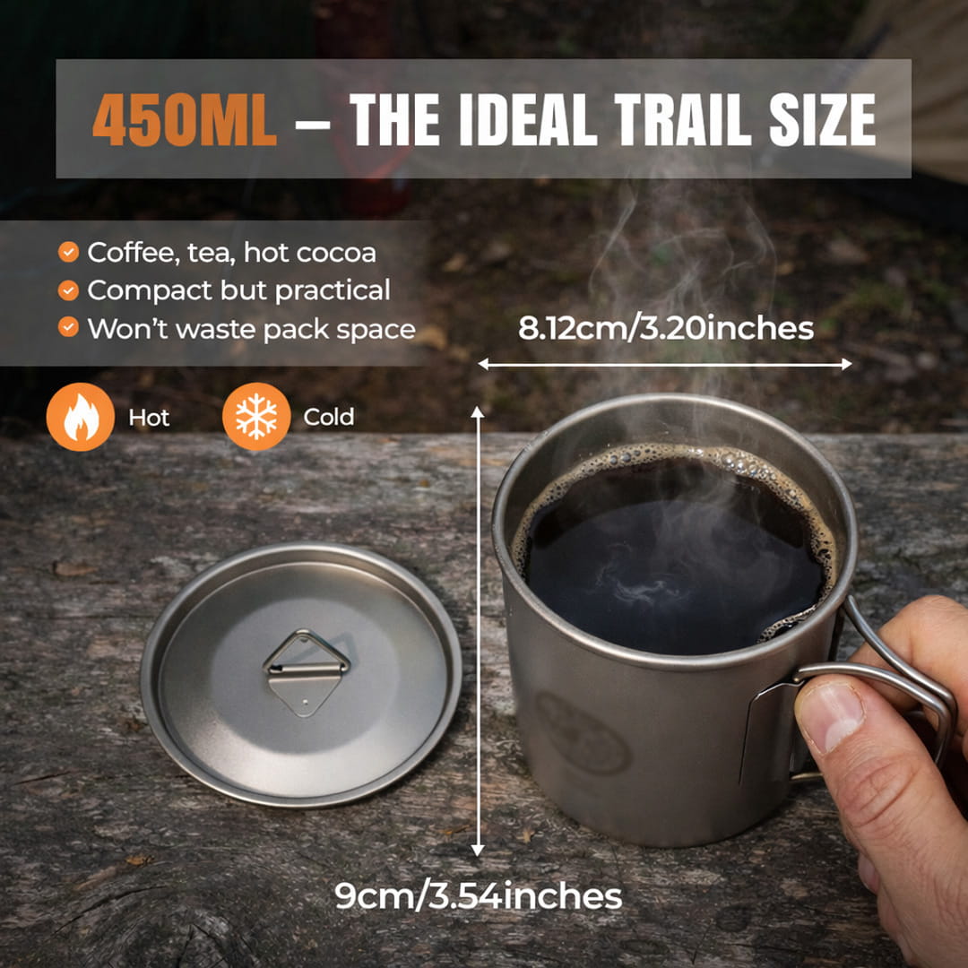 Titanium Camping Mug (450ml)