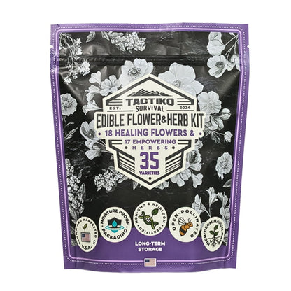 35-Variety Edible Flower & Herb Seed Vault