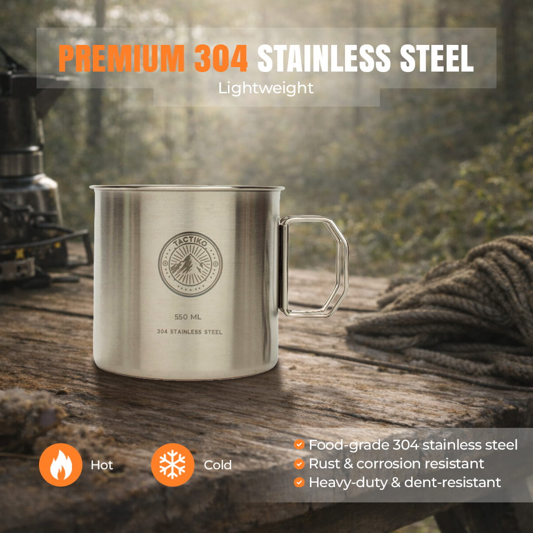 Stainless Steel Camping Mug (550ml)
