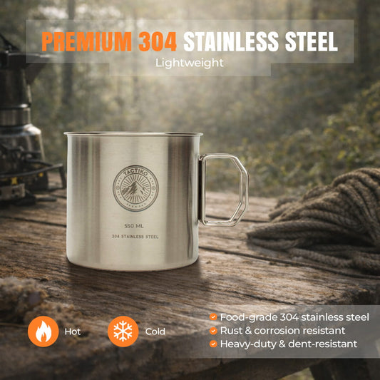 Stainless Steel Camping Mug (550ml)