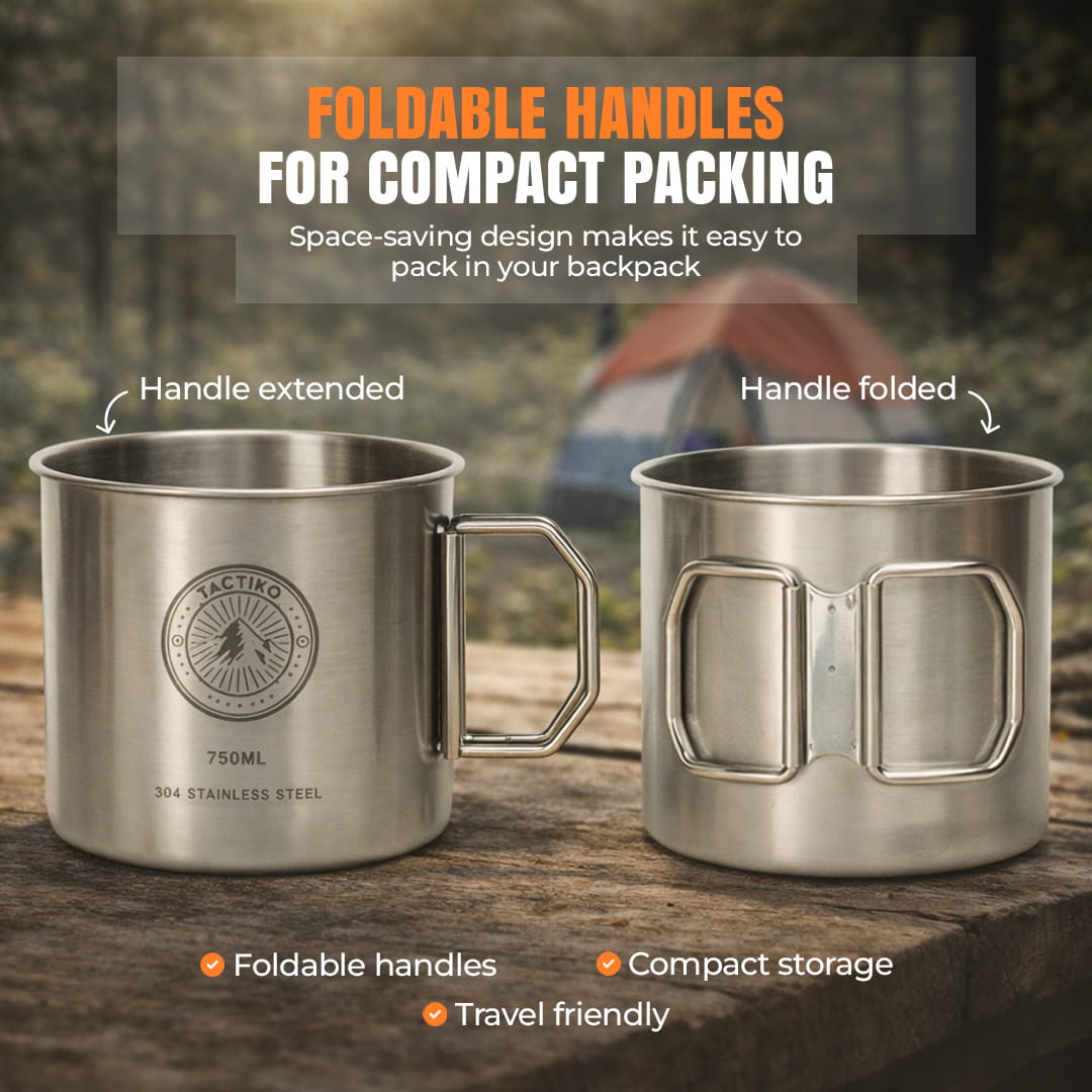 Stainless Steel Camping Mug/Cook Pot (750ml)