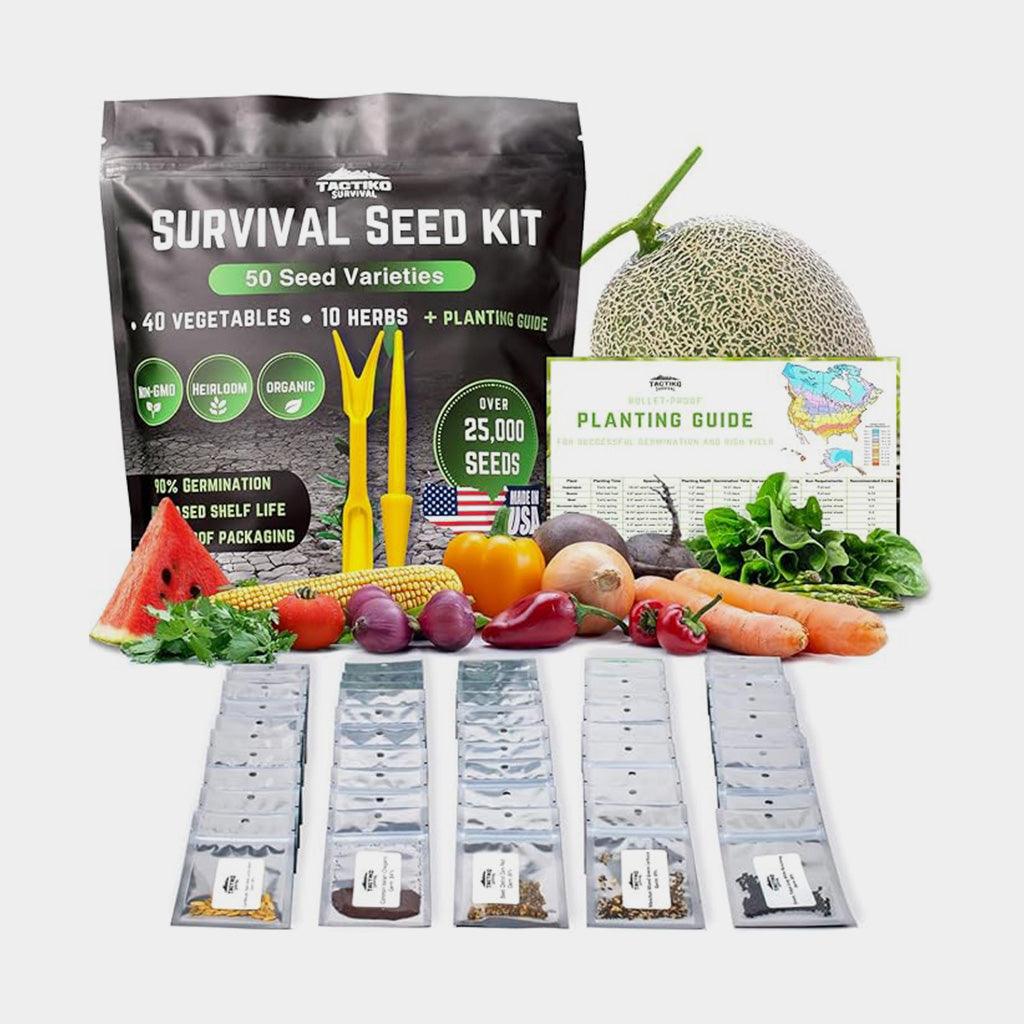 Tactiko Survival Seed Kit - 40 Vegetables & 10 Herbs