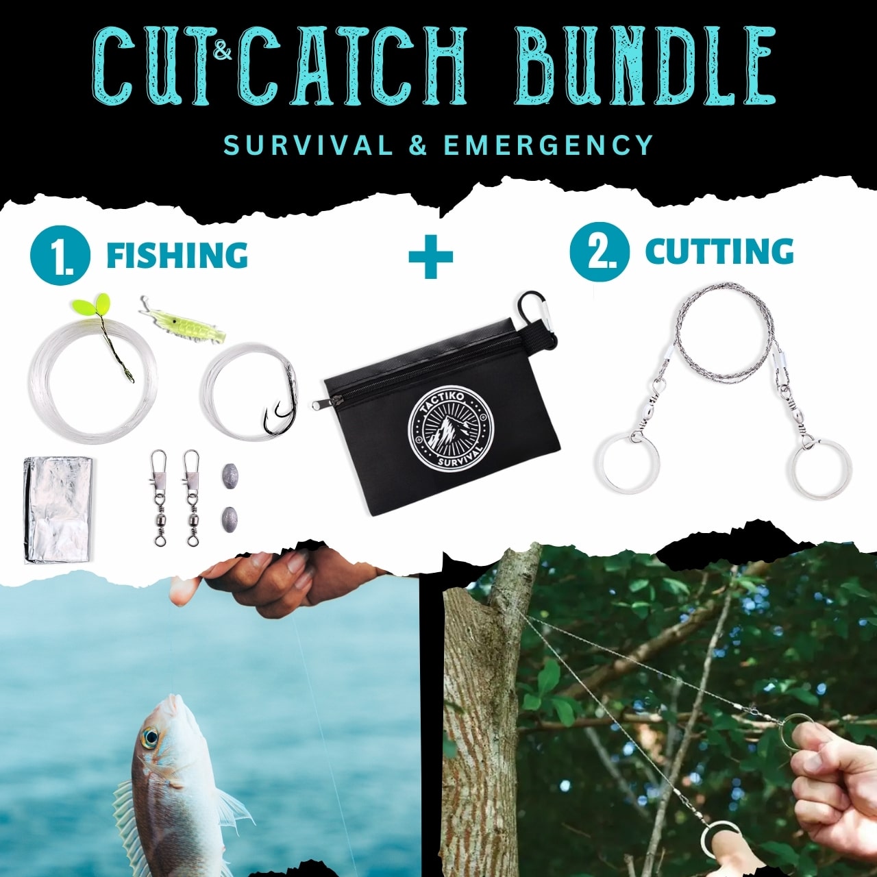 TACTIKO SURVIVAL Fishing & Wire Saw Kit