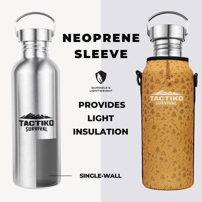 bottle with tan sleeve insulation