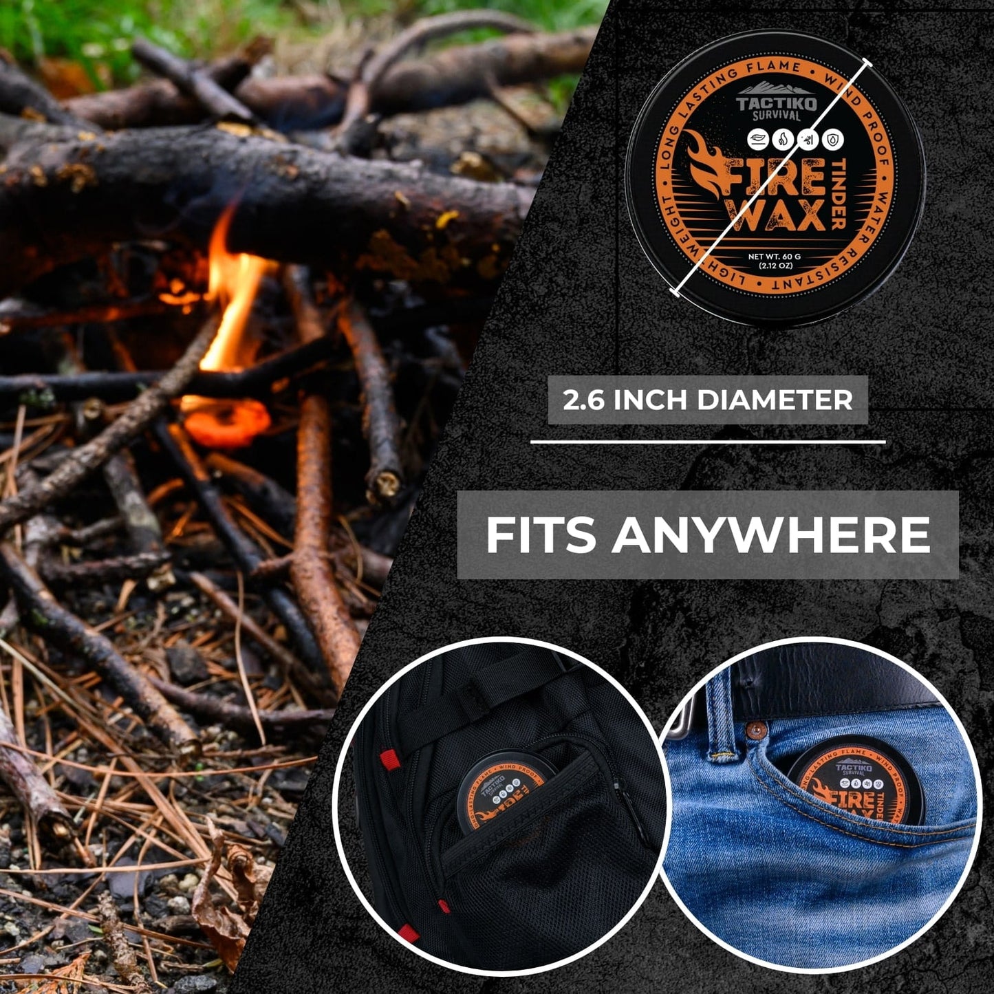 Weather-Resistant Fire Wax Putty - 2Pk