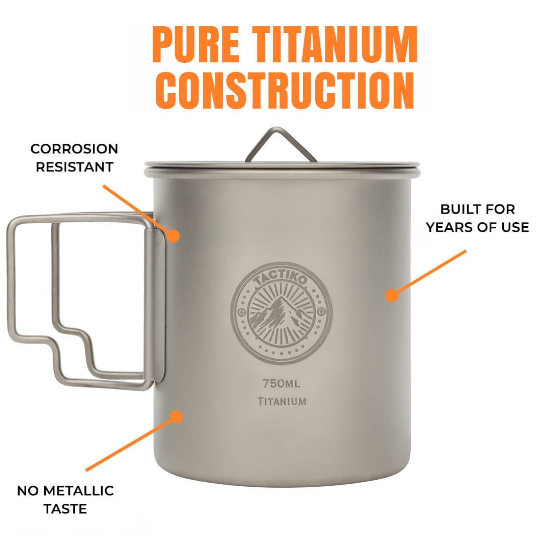 Titanium Camping Mug/Cook Pot (750ml)