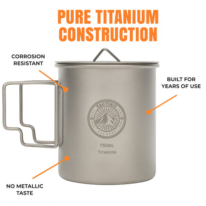 Titanium Camping Mug/Cook Pot (750ml)
