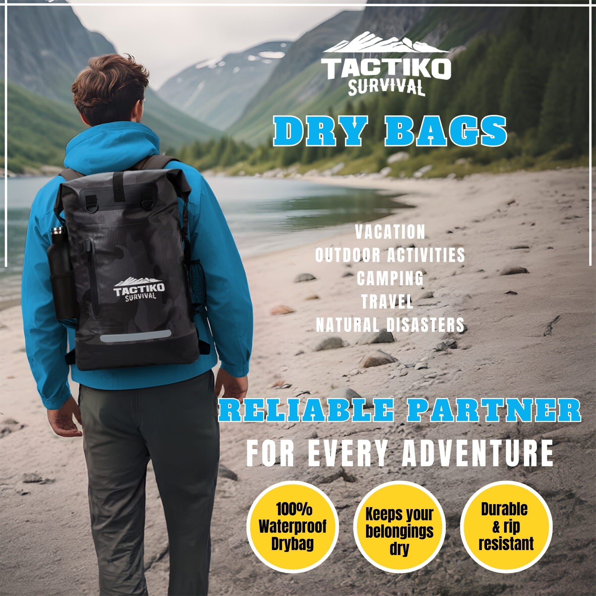 camo waterproof dry bag backpack for outdoor adventures
