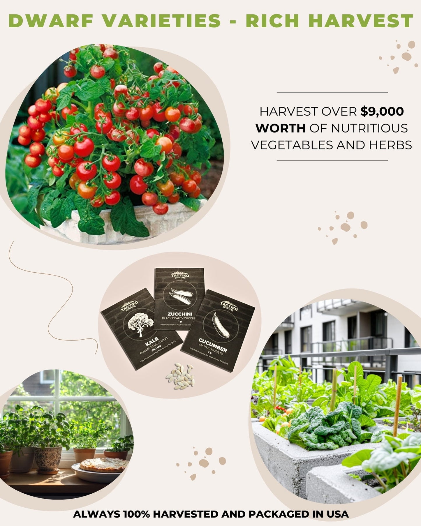dwarf vegetable plants high yield harvest