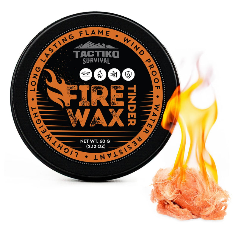 Fire wax tinder burning with strong flame for outdoor use