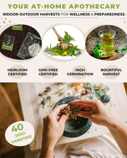 Herb seed kit for home apothecary garden