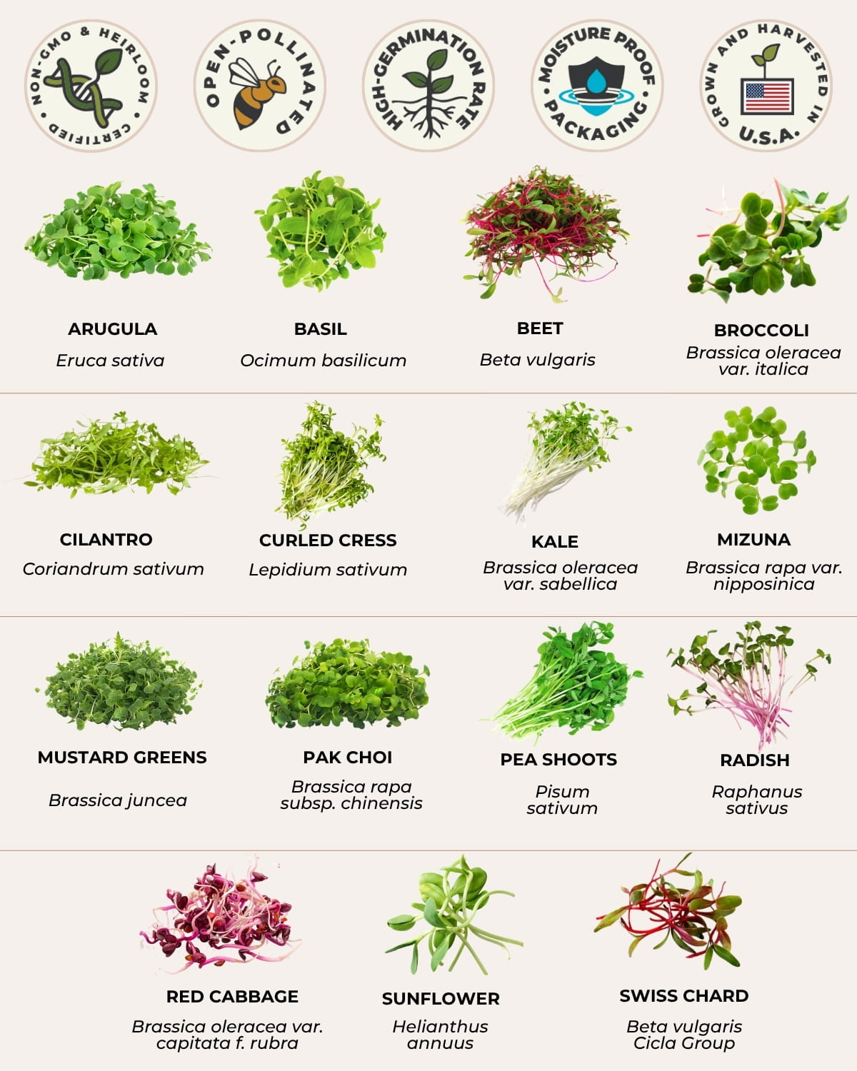 microgreens varieties list