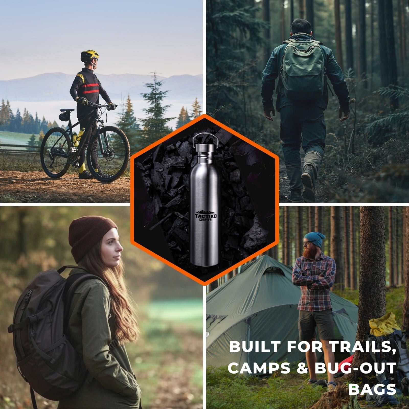 water bottle for hiking and camping outdoors