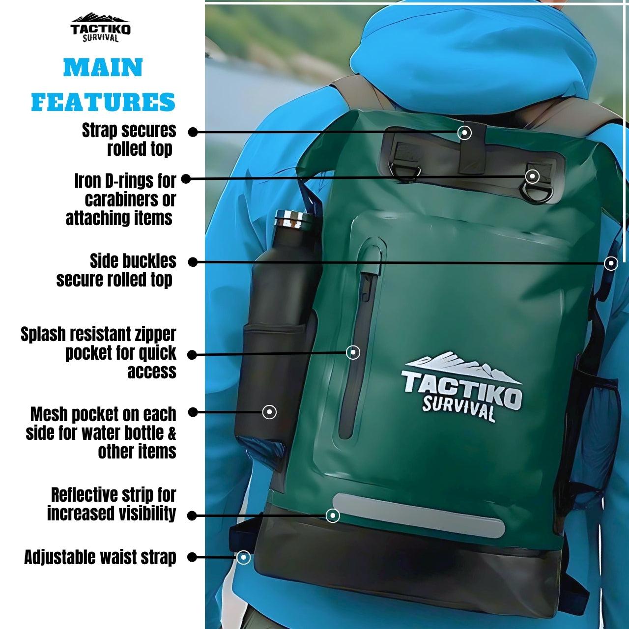 tactiko survival dry bag for camping