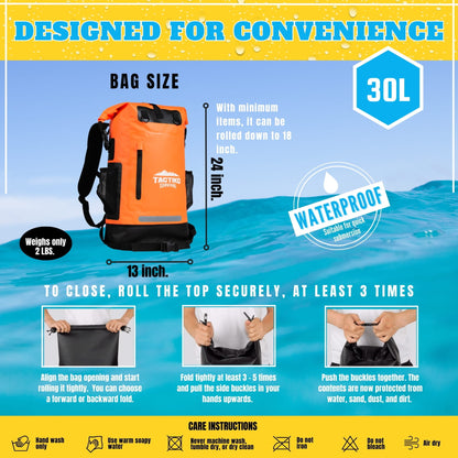 35L Waterproof Tactical Backpack (Fire Orange)