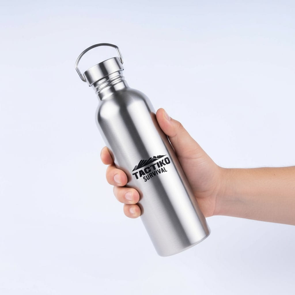 750ml black stainless steel bottle handheld