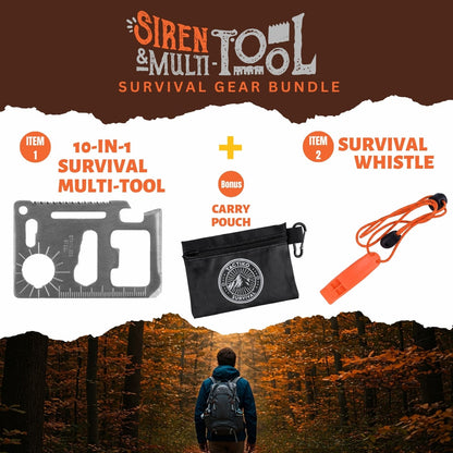 Survival multitool and whistle bundle
