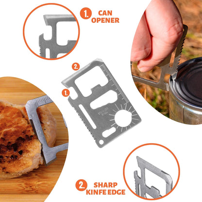 Multitool card with can opener and knife