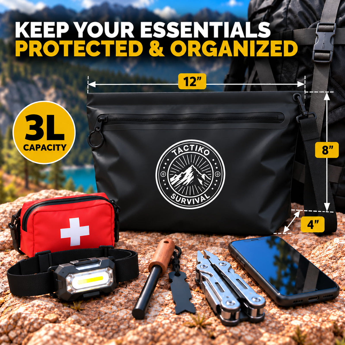3L Splash-Resistant Gear Pouch (Black)