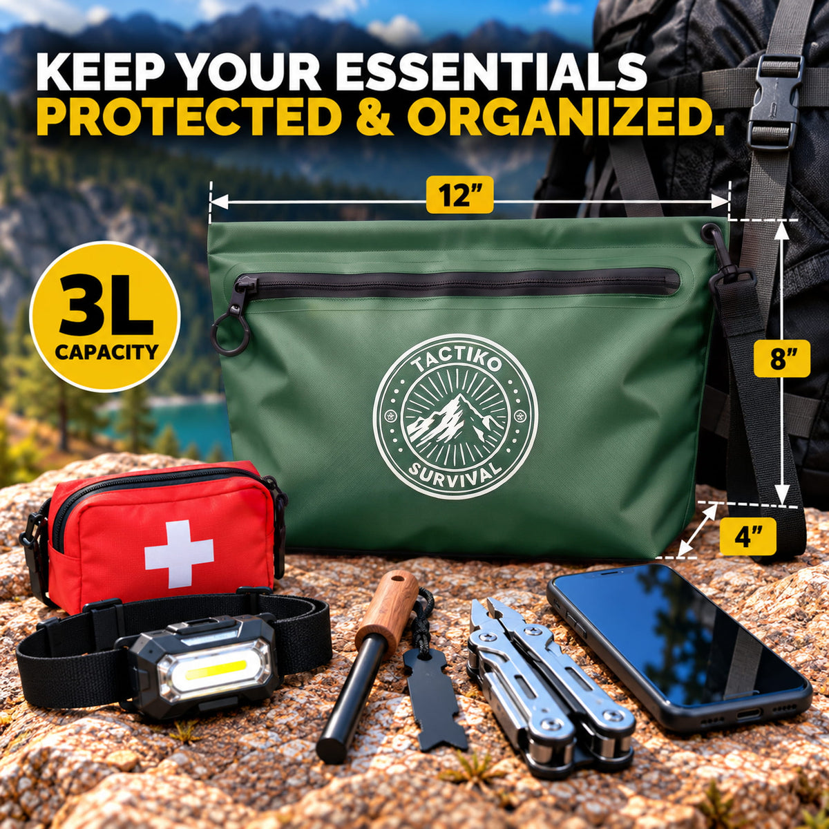 3L Splash-Resistant Gear Pouch (Green)