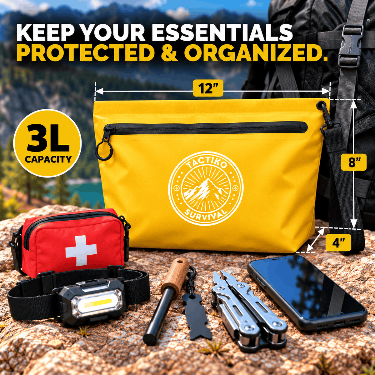 3L Splash-Resistant Gear Pouch (Yellow)