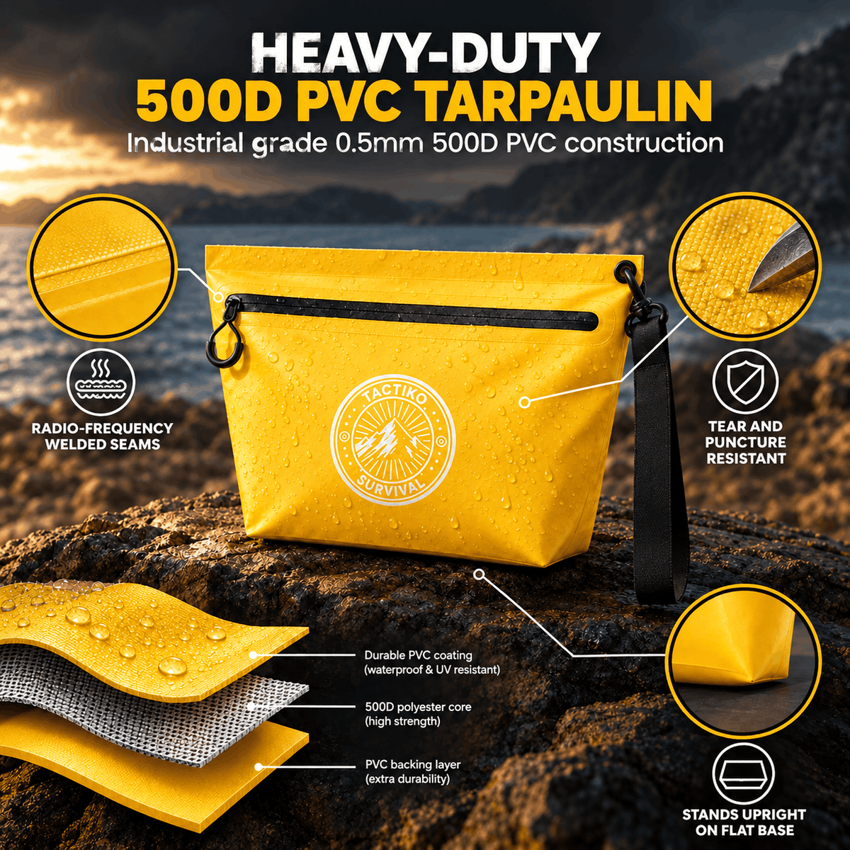 3L Splash-Resistant Gear Pouch (Yellow)