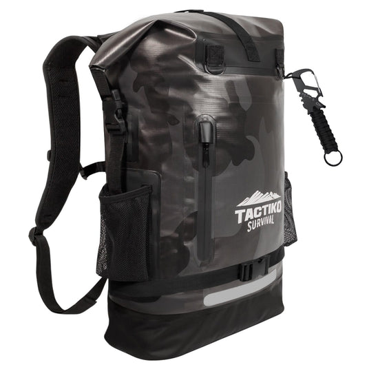 Camo Tactiko waterproof dry backpack with carabiner
