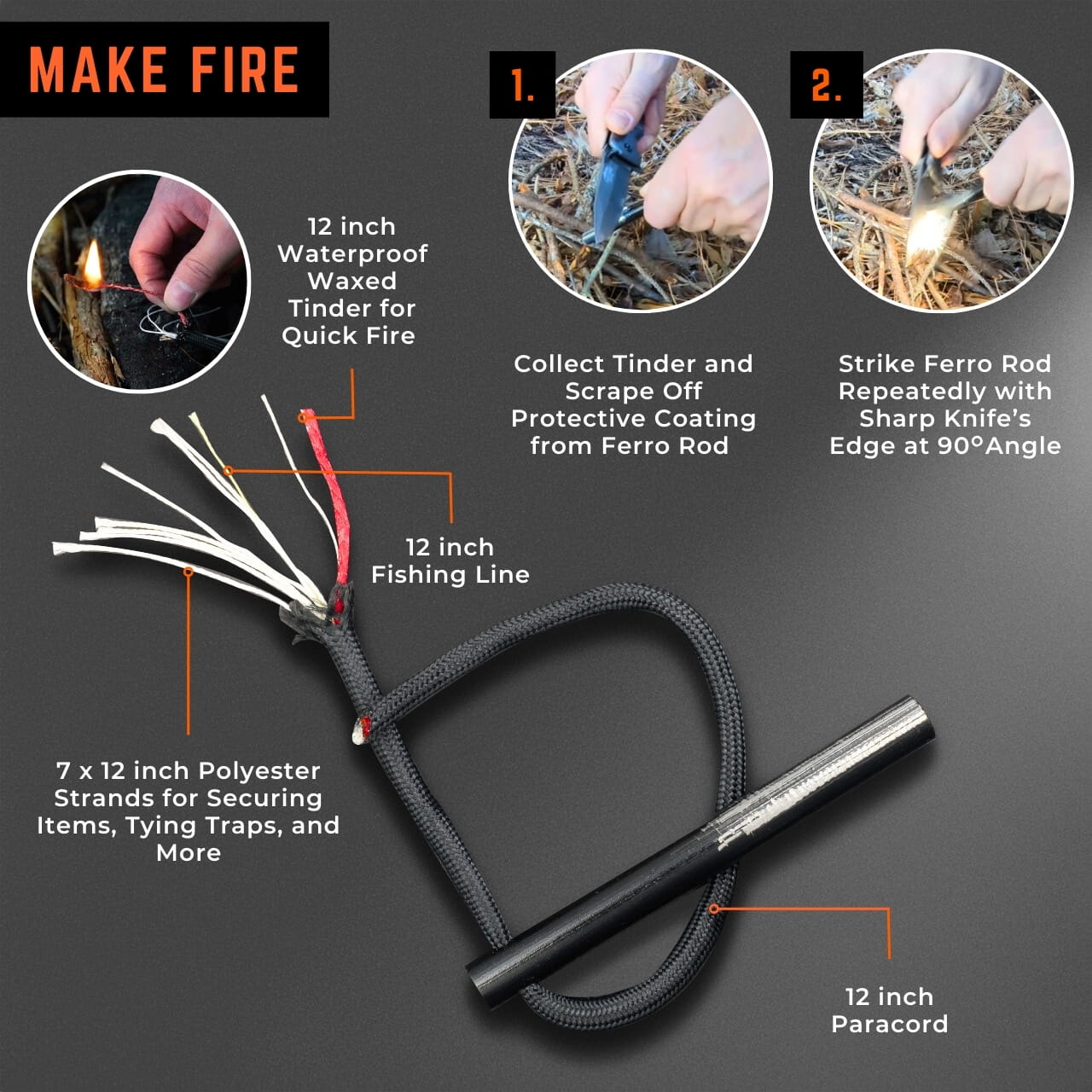 Tactiko ferro rod fire starter kit