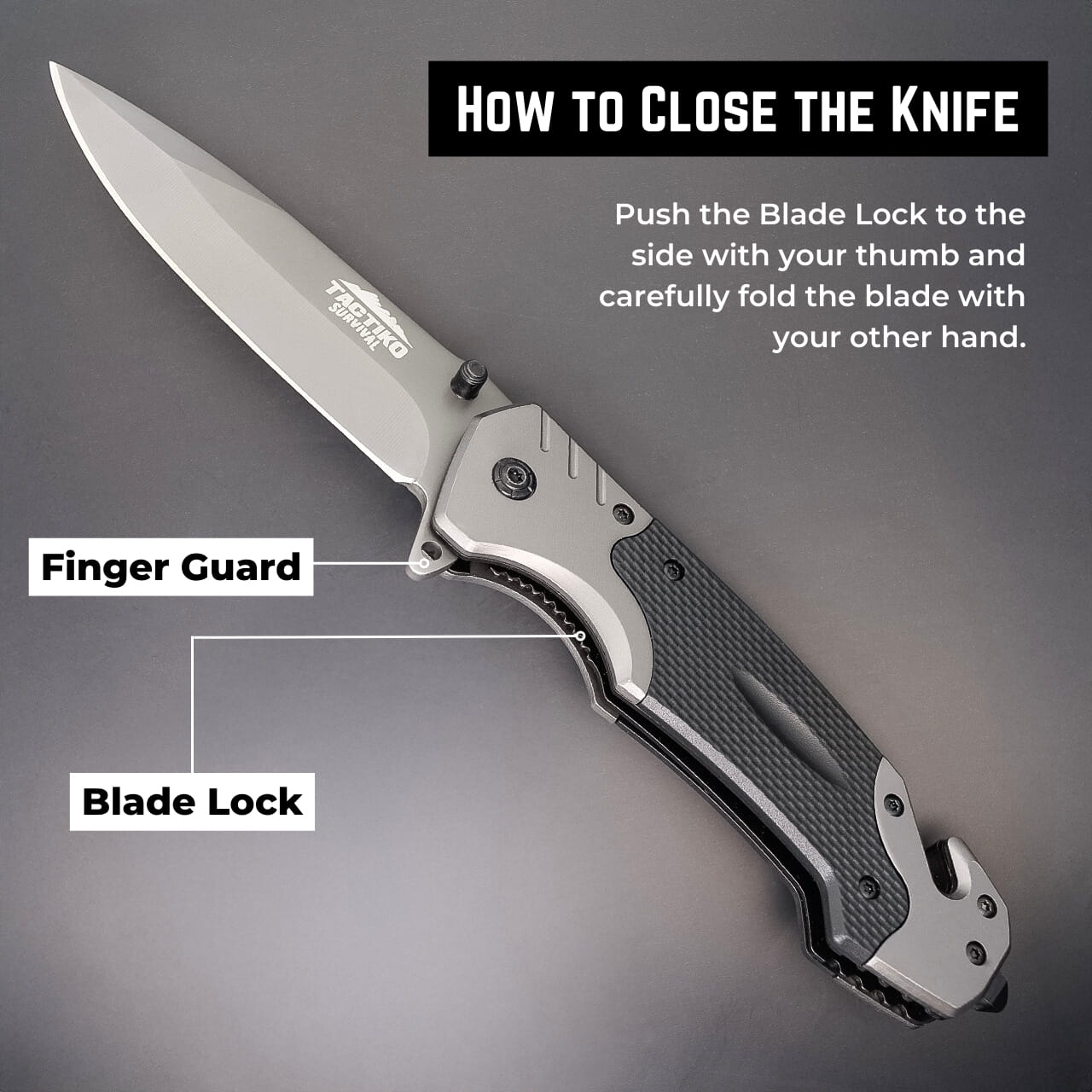 Tactiko folding knife safety guide