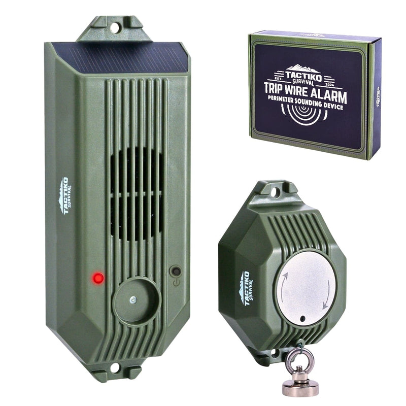 Tactiko solar trip wire alarm with trigger unit and box