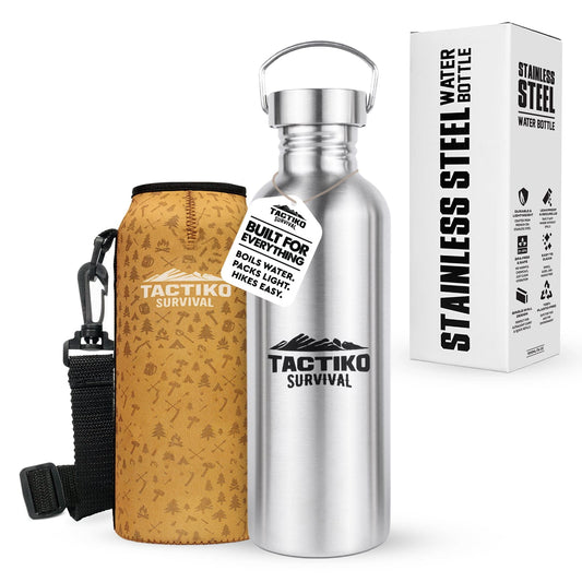 steel bottle with sleeve and box