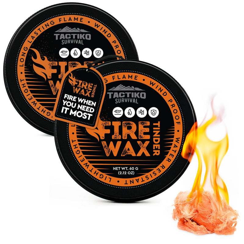 Tactiko fire wax tinder for camping fire starter