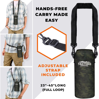 water bottle with adjustable strap