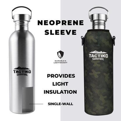 water bottle with neoprene sleeve