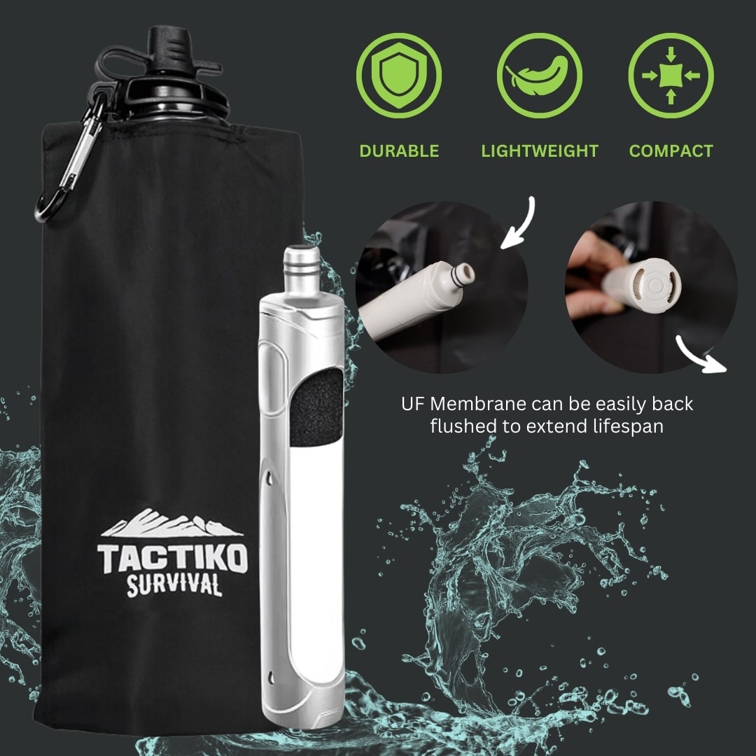 tactiko survival water filter bottle